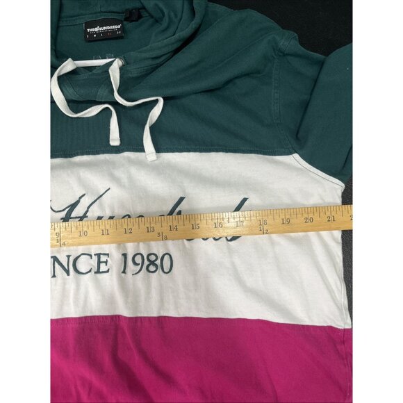 The Hundreds Hooded Shirt Mens XL Green Colorblock Embroidered Logo Streetwear - Picture 4 of 7